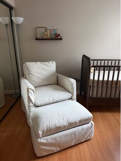 Crate and Barrel Nursery Glider Chair & Ottoman