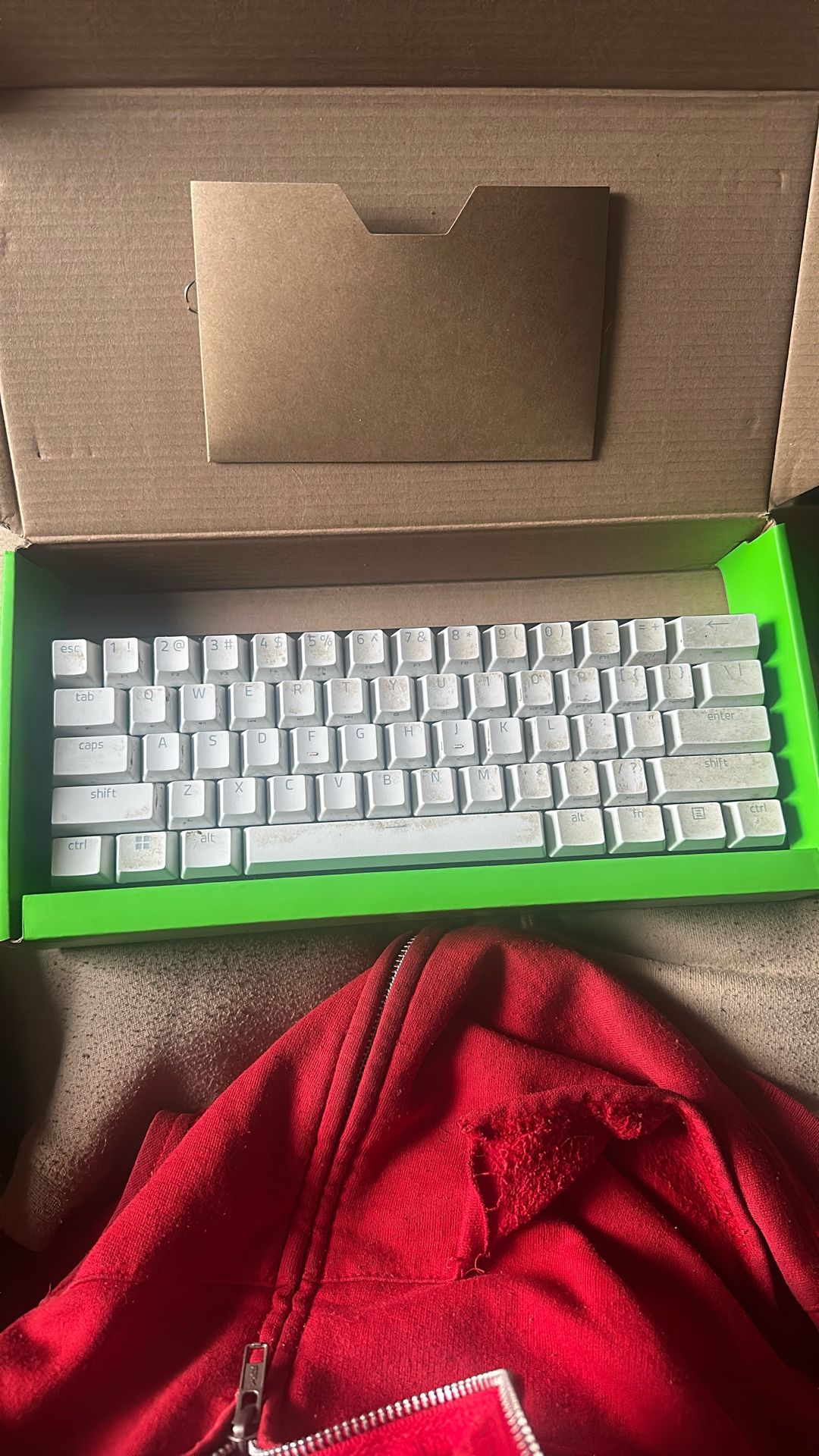 White Razer Huntsman Mini Purple Optical Switches