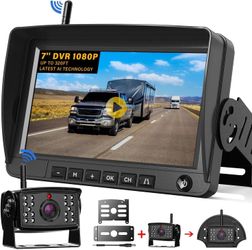 RV Wireless Backup Camera Plug and Play: Pre-Wired for Furrion System Recording Back Rear View Camera Easy Setup for Truck Trailer Motorhome Night Vis