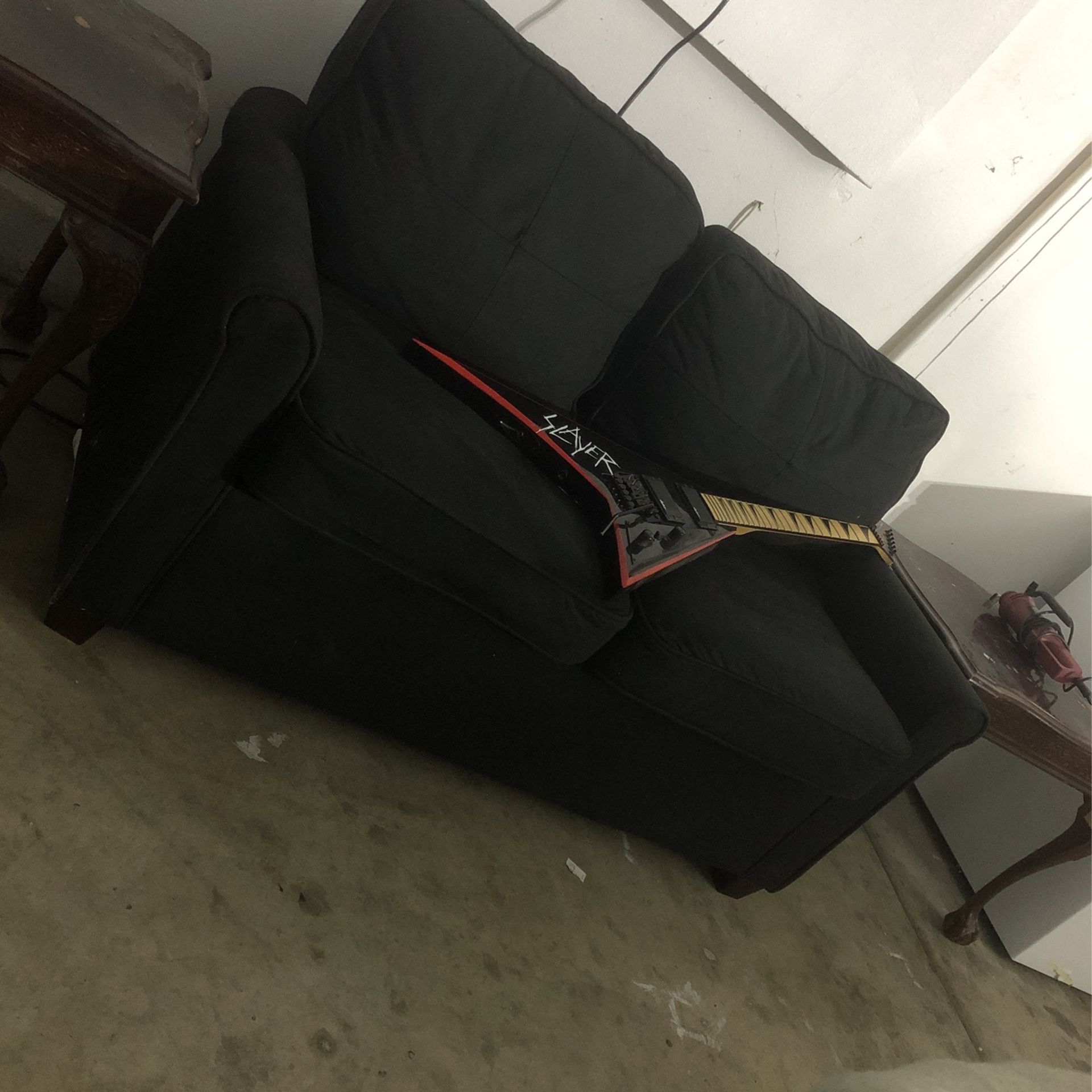 Black Pullout Sofa With Built In Outlets