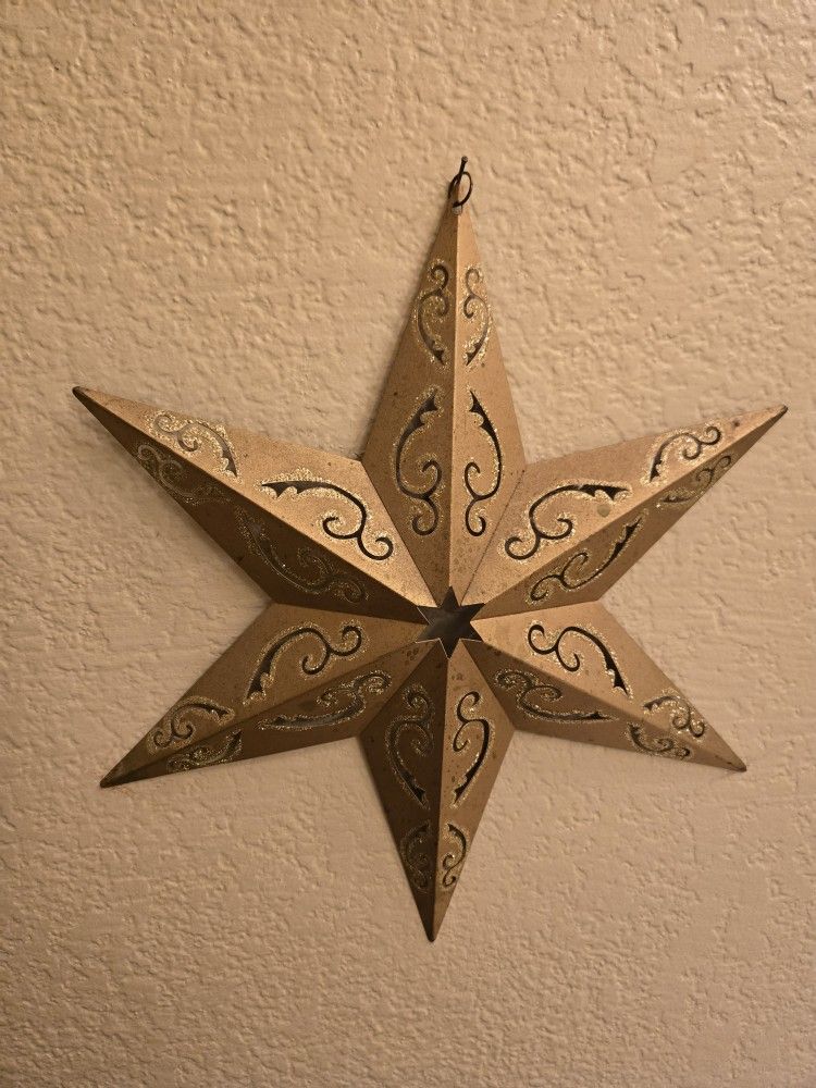 Sparkly Metal Gold Star