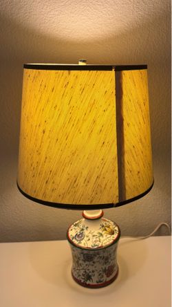 Italian Porcelain Table Lamp with floral design on base