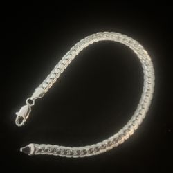 Beautiful 925 Sterling Silver Herringbone Bracelet for a Man or Woman Or Someone Special