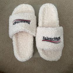 Balenciaga Faux Fur Slides