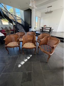 Antique, cane, wood,  beautiful dining chairs