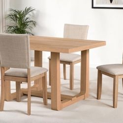 Brand New Natural Tone & Beige 5pc Dining Table Set 