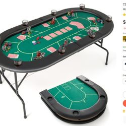 Foldable poker table