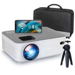 WiFi Projector Bluetooth Projector, 5500 Lux Portable Movie Projector Full HD 1080P