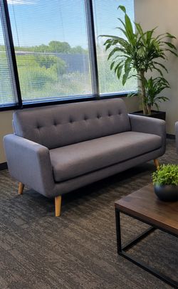 Modern Gray Tufted Sofa Couch – Excellent Condition