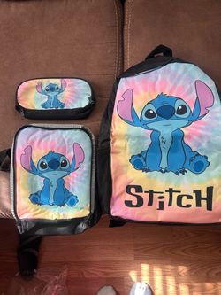 Disney Stitch 3-Piece Tie-Dye Backpack Set – Super Cute! 🌈�