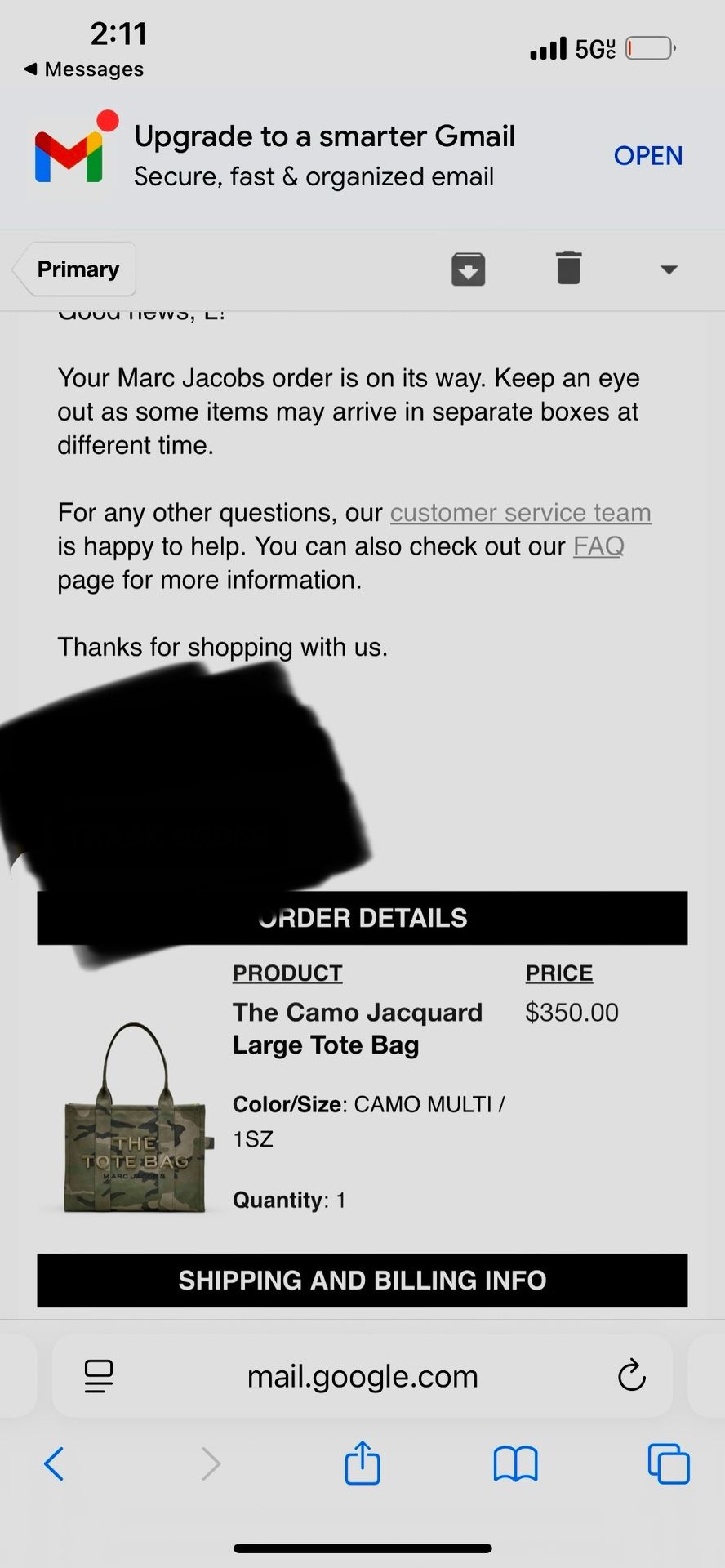 Mark Jacob Tote Bag