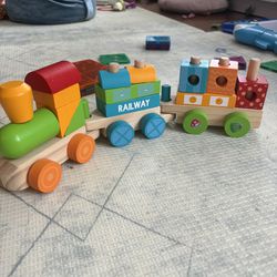 Wooden Train Stacking Toy Baby/toddler