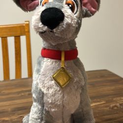 Disney Store plush 16” Tramp Lady and the Tramp super soft embroidered eyes 1990’s