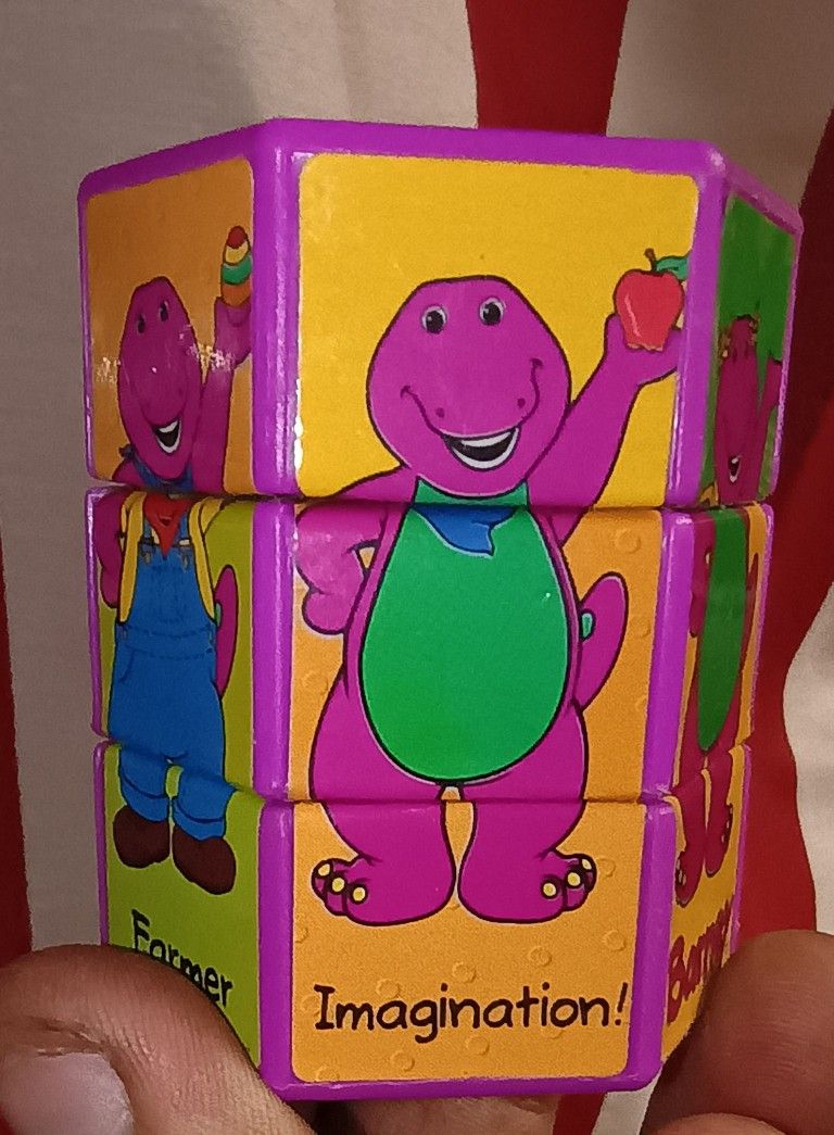 Barney's Great Adventure The Movie Spinning Block Puzzle Dino Vintage 1997 Lyons