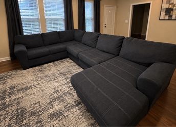 Free delivery Dark Gray Sectional with chaise