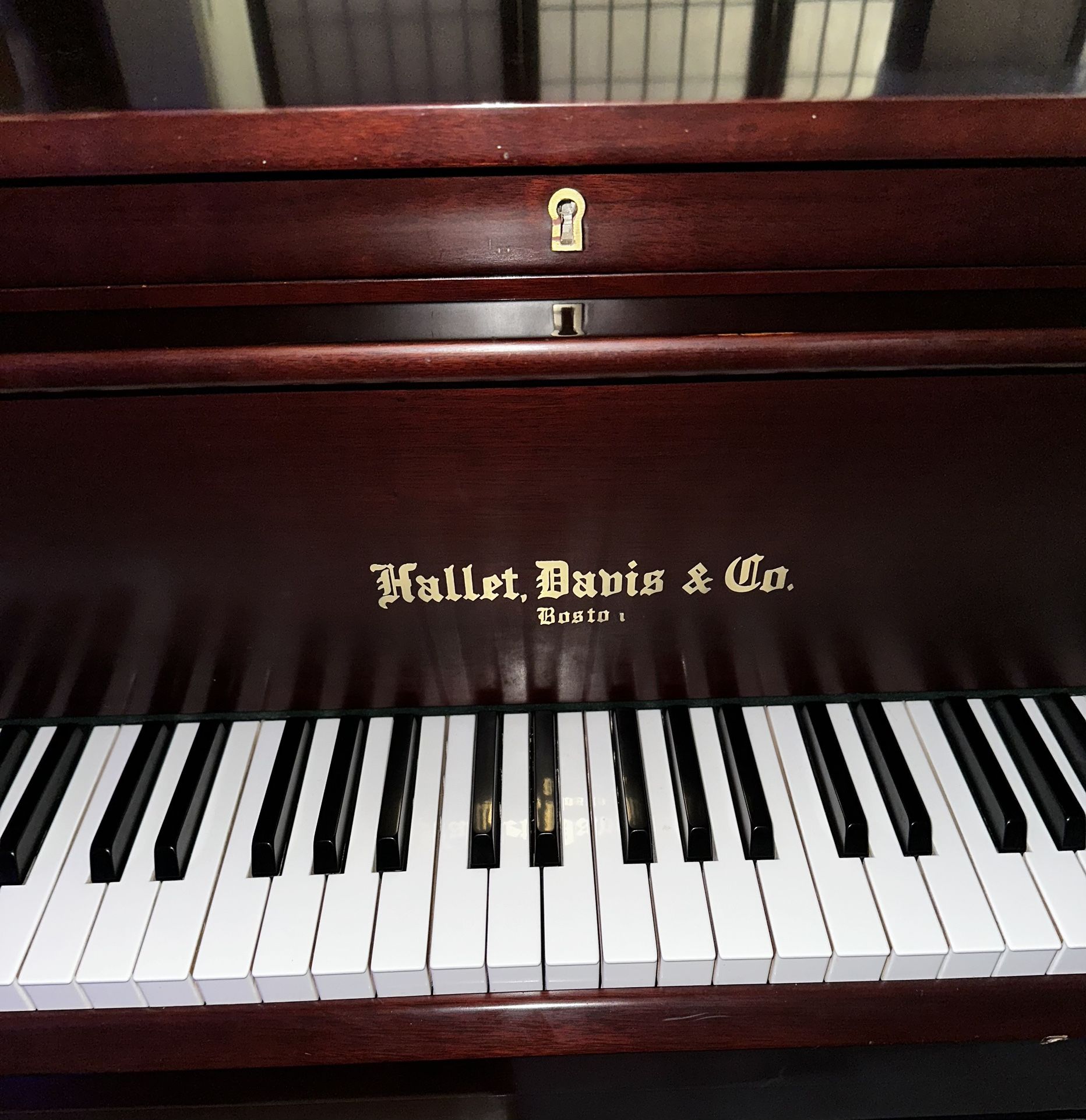Hallet, Davis & Co. Satin Walnut Baby Grand Piano – No Bench – DG 13410