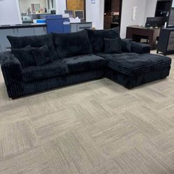 Soft Corduroy Sectional (same day delivery and set up)