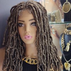 Faux locs front lace 4by4