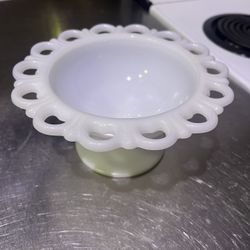 2 Milk Glass Serving Dishes/goblet