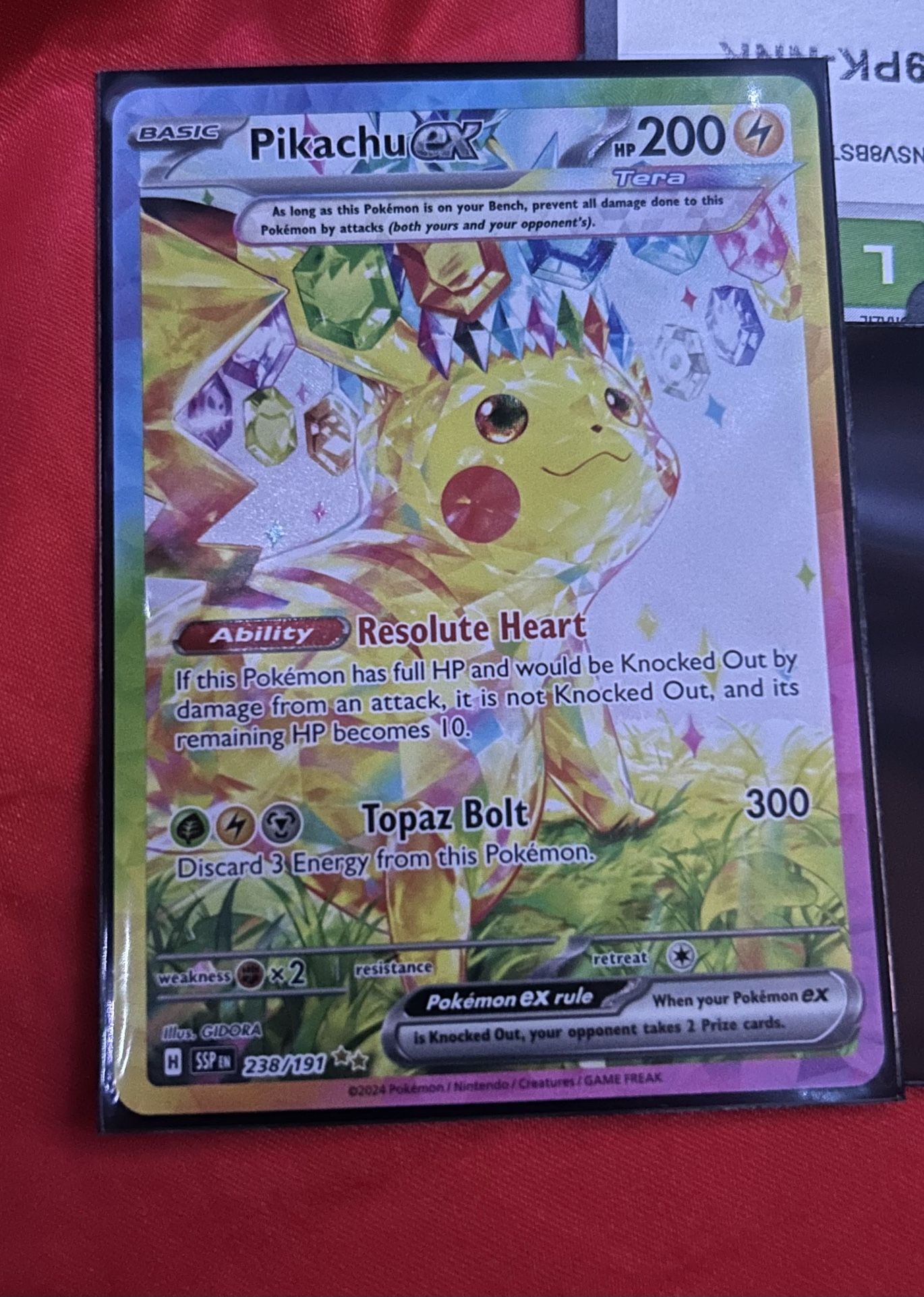 Pikachu ex 238/191 Surging Sparks 