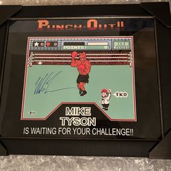 Mike Tyson "Punch Out" signed photo Framed