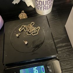 Gold Chain And Earrings