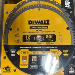 DeWalt 12 Inch 80t Plus 32 T Saw Blades