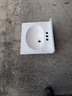 19 Wide. 17" Deep Bathroom Sink New White