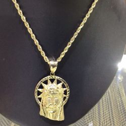 10k Gold Pendant With Diamond Cuts Design With Chain Including Available In Stock ..