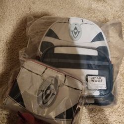 LOUNGEFLY STAR WARS BAD BATCH OMEGA COSPLAY MINI BACKPACK & WALLET 24 hour sale