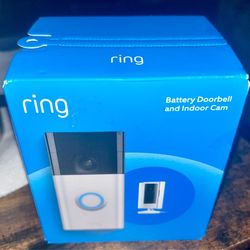 Brand New in Box: Ring Starter Set w/Battery Doorbell & Indoor Camera. WILL ACCEPT OFFERS