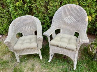 Pair of Rattan Rocker & Chair