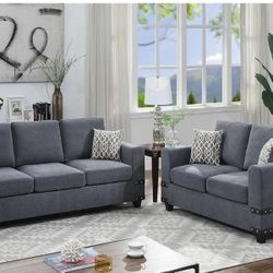 BRAND NEW 2PC SOFA AND LOVESEAT WITH ACCENT PILLOWS INCLUDED $699