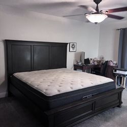 California King Beautyrest Mattress + Adjustable Base And Bed Frame