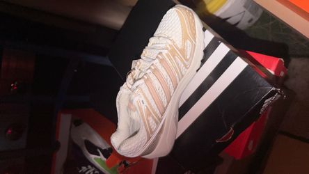 Adidas White and Gold Sneakers