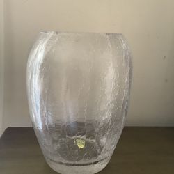 Nice Large Heavy Glass Vase Container Fill With Flowers Candle Seashells Etc.