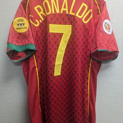 Portugal Ronaldo Euro Cup 2004 Retro Jersey
