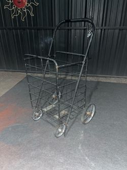 Folding Shopping Cart, 15” D x 17” W x 22” H
