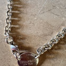 Sterling Silver Return to Tiffany Oval Tag Choker Necklace