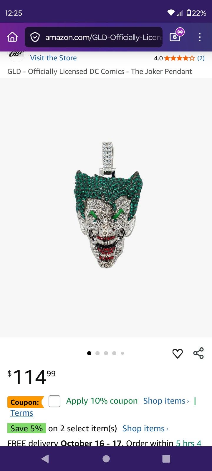 Joker Pendant Necklace