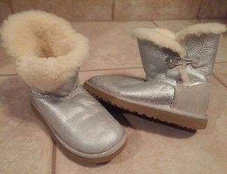 UGG Silver Metallic Bailey button Boots