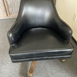 Faux Leather Rolling Chair 