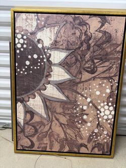 Framed Abstract Botanical Canvas Wall Art