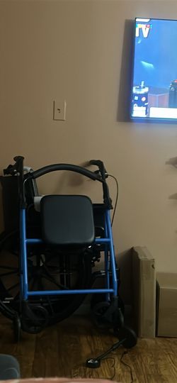 Wheelchair, cushion and leg rest, walker
