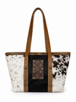 Handmade Cowhide & Leather Tote Bag – Western Style