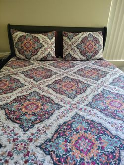 Queen Bed  frame  with  night stand $(100