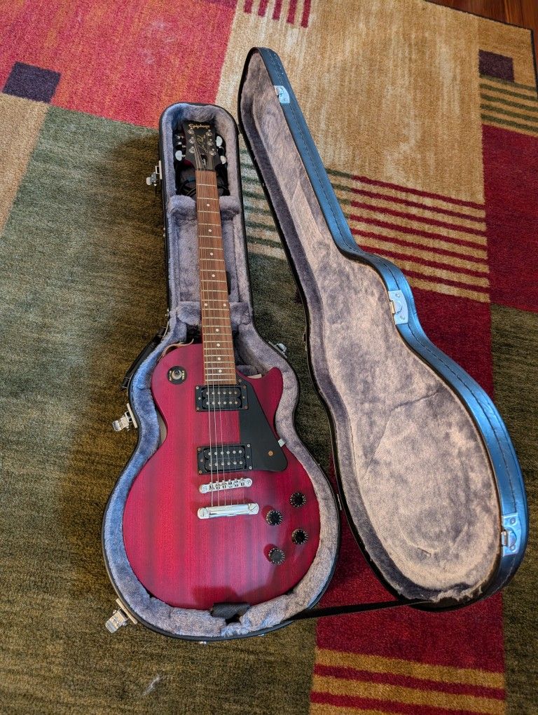 Epiphone Les Paul Studio Guitar w/ case and extras