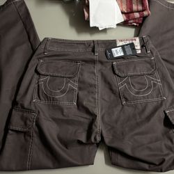 True Religion Brown Cargos 32