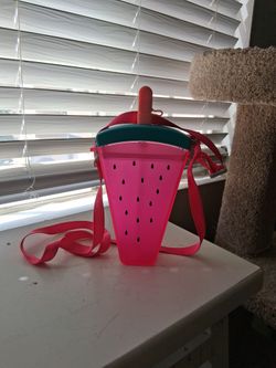 Watermelon Slice Novelty Drink Cup with Straw