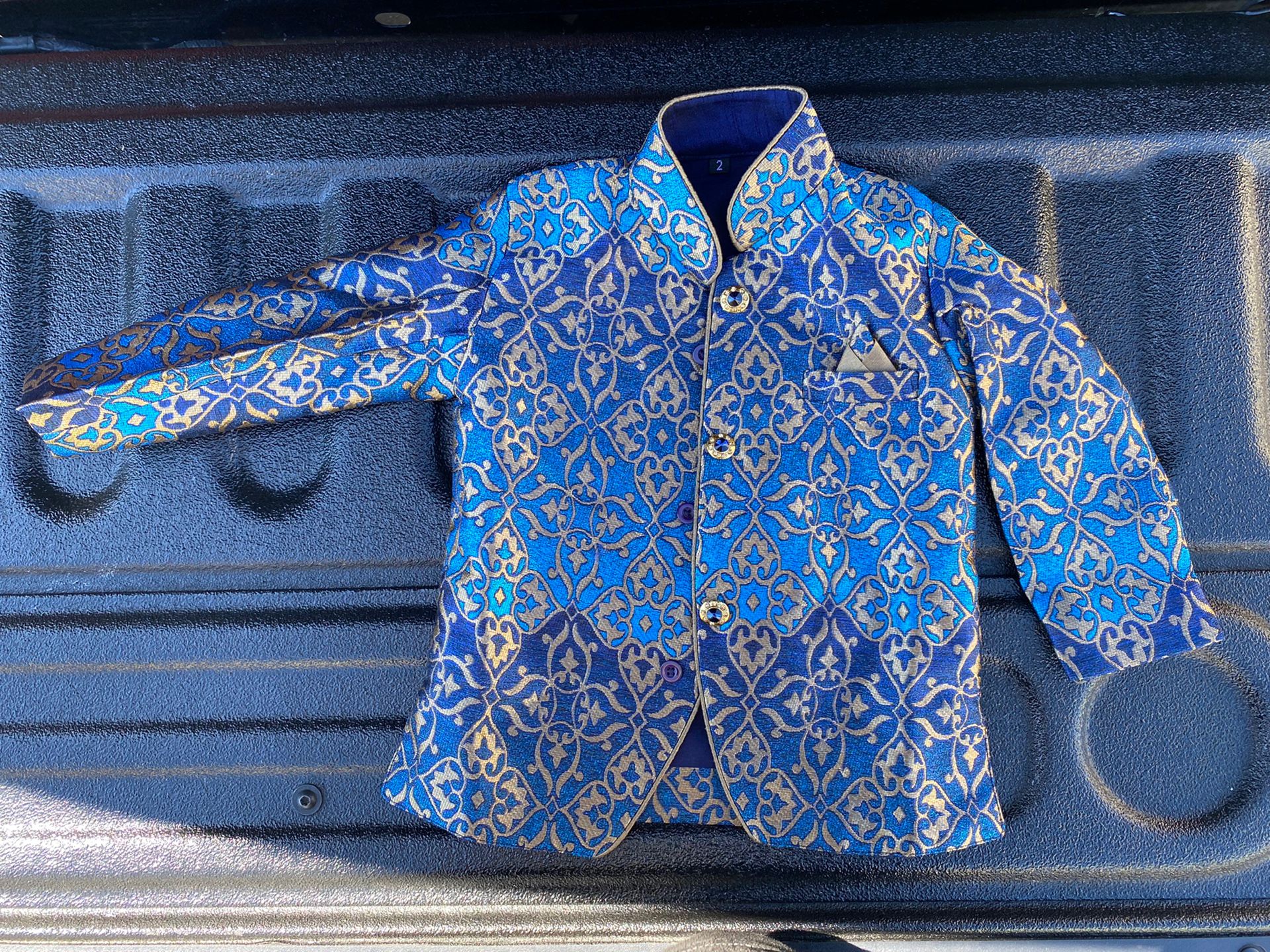 Mebaz Blue Button Up Collar Shirt (child)